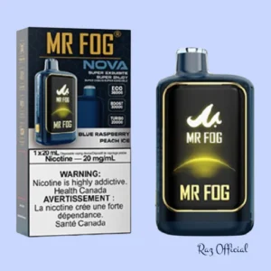 Blue Raspberry Peach Ice Mr Fog Nova 36K Puffs Disposable Vape
