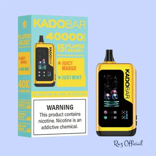 Juicy Mango + Just Mint Kado Bar X Adjust NI40K Ice + Nic Control Disposable Vape 1 Juicy Mango + Just Mint Kado Bar X Adjust NI40K Ice + Nic Control Disposable Vape