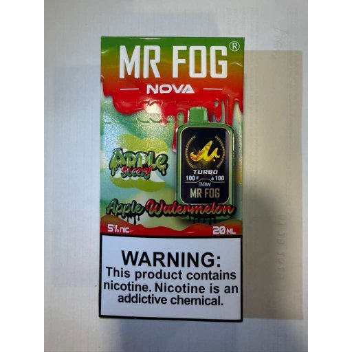 Apple Watermelon Mr Fog Nova 36K Puffs (Apple Steezy) Disposable Vape 1 Apple Watermelon Mr Fog Nova 36K