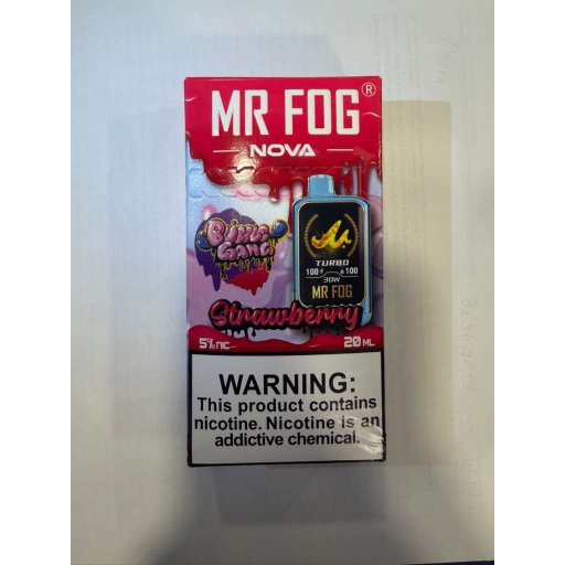 Strawberry Mr Fog Nova 36K Puffs (Bubble Gang) Disposable Vape 1 Strawberry Mr Fog Nova 36K