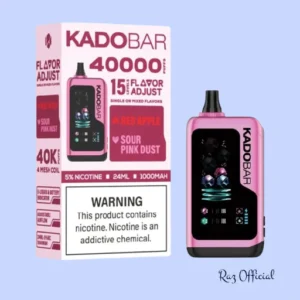 RAZ VAPE FLAVORS 3 Red Apple + Sour Pink Kado Bar X Adjust NI40K Ice + Nic Control Disposable Vape