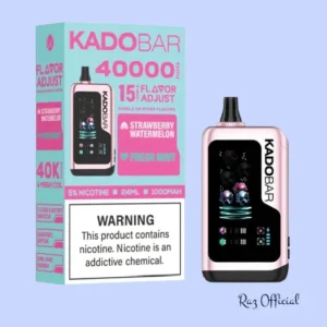 RAZ VAPE FLAVORS 6 Strawberry Watermelon + Fresh Mint Kado Bar X Adjust NI40K Ice + Nic Control Disposable Vape
