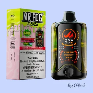 Strawberry Watermelon Kiwi Ice Mr Fog Aura 60k Puffs Disposable Vape