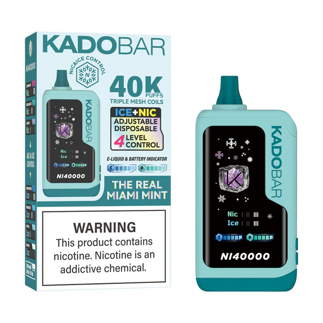 The Real Miami Mint Kado Bar NI40K Ice + Nic Control Vape Disposable Vape 1 The Real Miami Mint Kado Bar NI40K Ice + Nic Control Vape