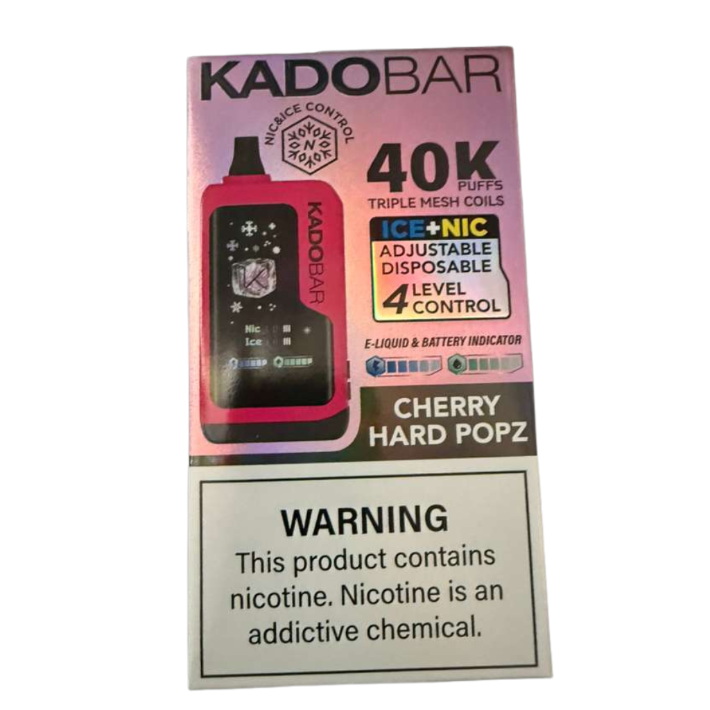 Cherry Hard Popz Kado Bar NI40K Ice + Nic Control Disposable Vape 1 Cherry Hard Popz Kado Bar NI40K Ice + Nic Control