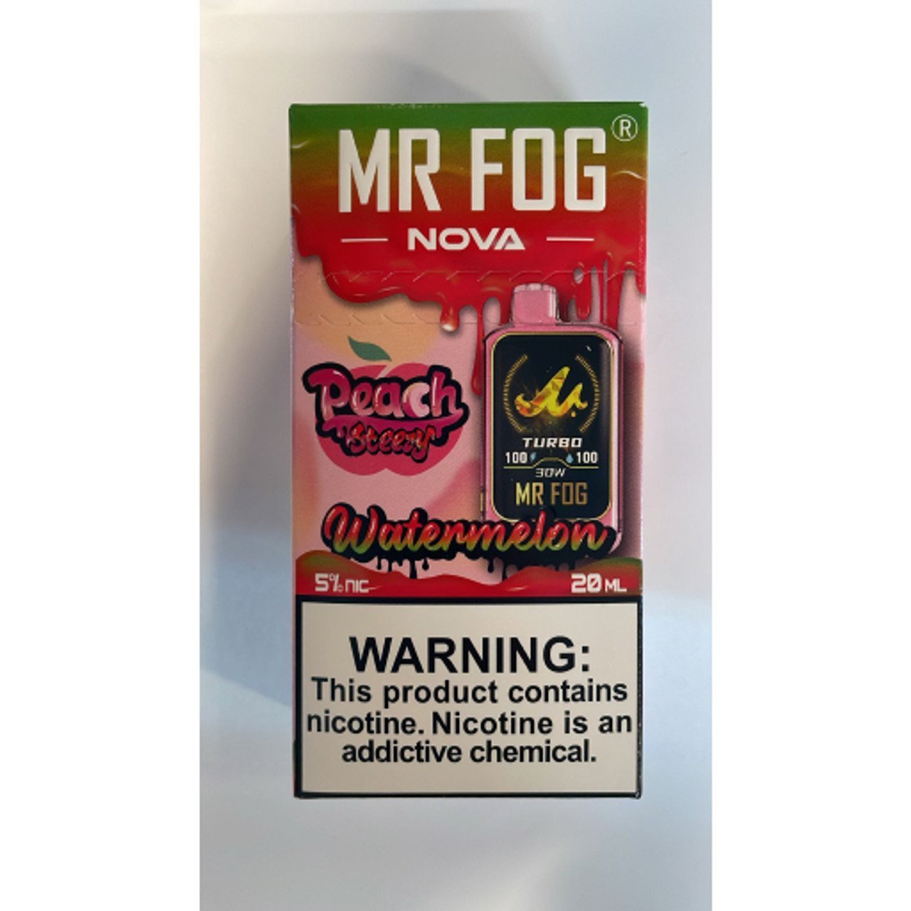 Watermelon Mr Fog Nova 36000 Puffs Disposable Vape (Peach Steezy) 1 Watermelon Mr Fog Nova 36000 Puffs Disposable Vape (Peach Steezy)