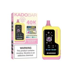 RAZ VAPE NEAR ME 15 Strawberry Banana Kado Bar NI40K Ice + Nic Control Disposable Vape