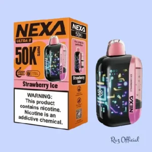 RAZ VAPE NEAR ME 3 Strawberry Ice Nexa Ultra II 50K Puffs Disposable Vape