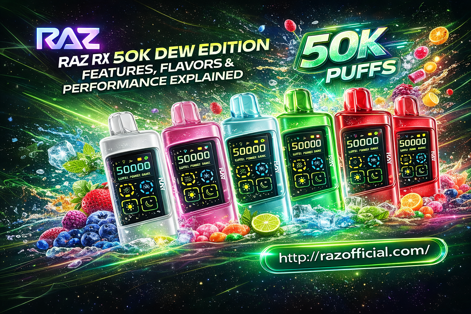 Raz Rx Raz RX 50K Dew Edition: Features, Flavors & Performance Explained - Raz