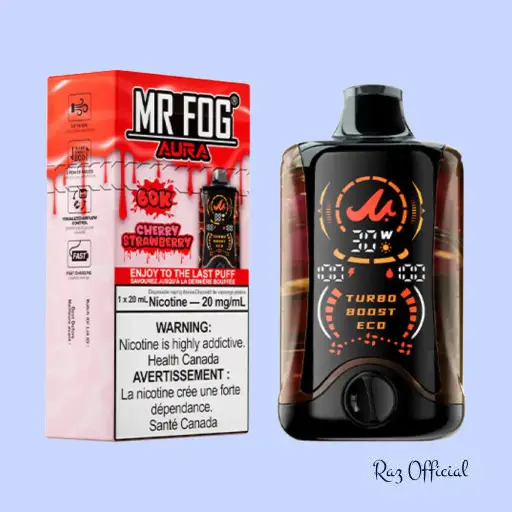 Cherry Strawberry Mr Fog Aura 60K Puffs Disposable Vape 1 Cherry Strawberry Mr Fog Aura 60K Puffs Disposable Vape