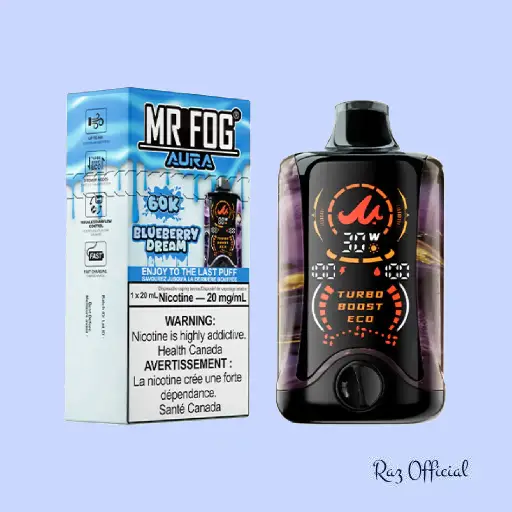 Blueberry Dream Mr Fog Aura 60K Puffs Disposable Vape 1 Blueberry Dream Mr Fog Aura 60K Puffs Disposable Vape