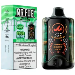 Sour Mint Mr Fog Aura 60k Puffs Disposable Vape