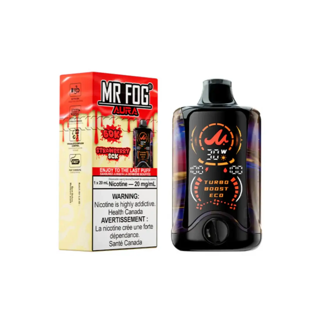 Strawberry Sck Mr Fog Aura 60K Puffs Disposable Vape 1 Strawberry Sck Mr Fog Aura 60K Puffs Disposable Vape