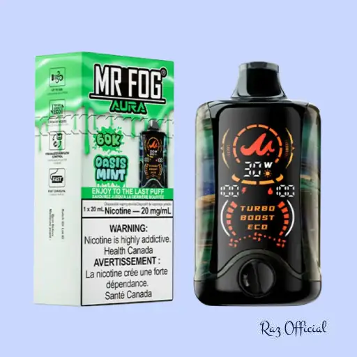 Oasis Mint Mr Fog Aura 60K Puffs Disposable Vape 1 Oasis Mint Mr Fog Aura 60K Puffs Disposable Vape