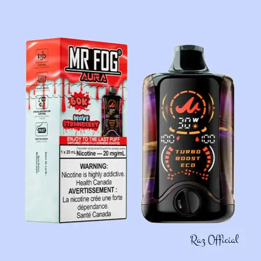 Wave Strawberry Mr Fog Aura 60K Puffs - Disposable Vape 1 Wave Strawberry Mr Fog Aura 60K Puffs - Disposable Vape