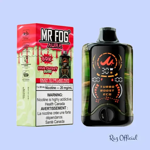 Sour Cherry Bliss Mr Fog Aura 60K Puffs - Disposable Vape 1 Sour Cherry Bliss Mr Fog Aura 60K Puffs - Disposable Vape