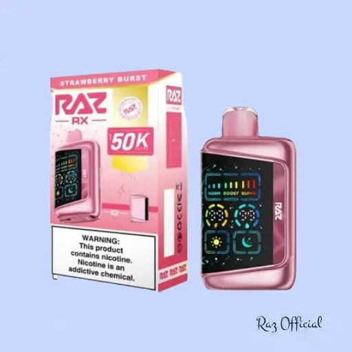 Strawberry Burst Raz Rx 50K Puffs Disposable Vape 1 Strawberry Burst Raz Rx 50K