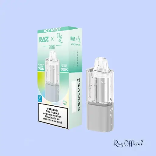 Icy Mint Raz Ryl Vue 70K Disposable - Only Pod 1 Icy Mint Raz Ryl Vue