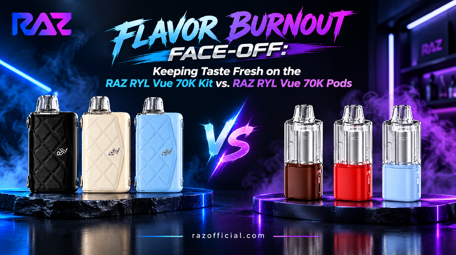 Home 31 Raz Ryl Vue 70K Kit Vs. Raz Ryl Vue 70K Pods