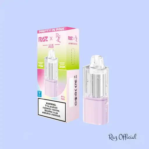 Pretty In Pink Raz Ryl Vue 70K Disposable - Only Pod 1 Pretty In Pink Raz Ryl Vue